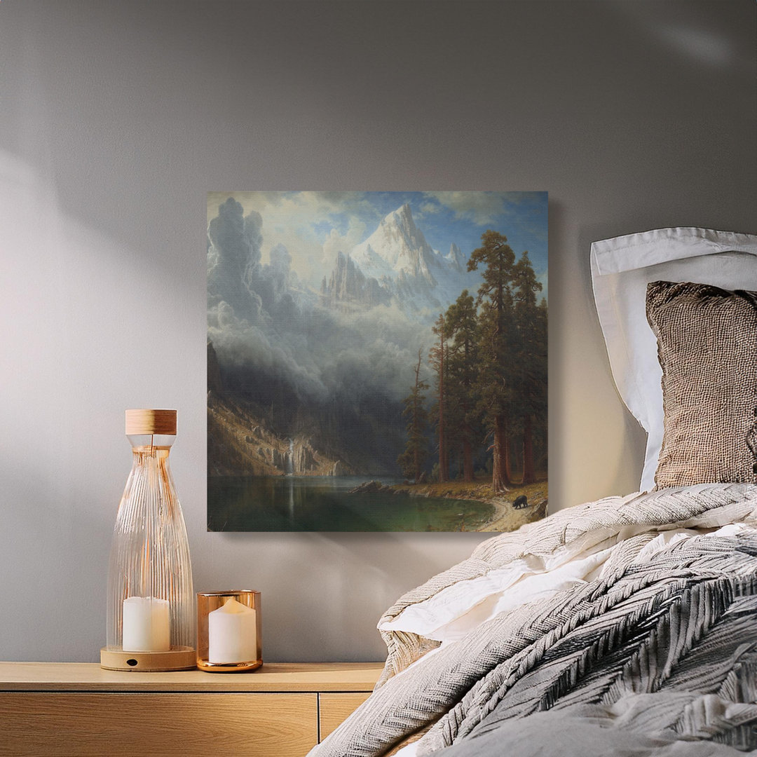 Mountain Lake Canvas Wall Art, Albert Bierstadt Painting, Gallery Wrapped Canvas, Ready to Hang, Archival Quality, Landscape Canvas Print