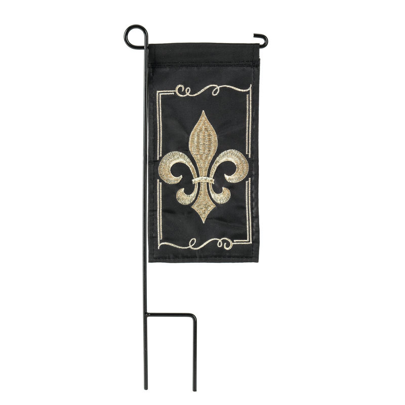Mini drapeau fleur-de-lis toile de jute 4 x 8,5