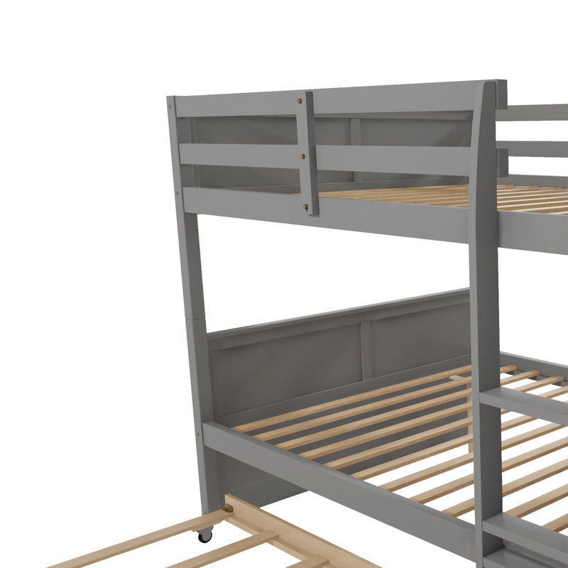 Lit superposé double en bois massif Ficco par Harriet Bee, Gris