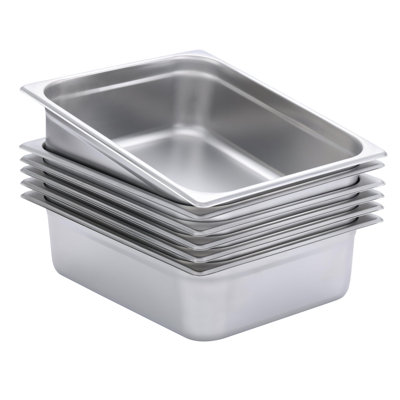Plat de cuisson à vapeur en acier inoxydable BIRDROCK Home - Fournitures pour hôtels, restaurants et traiteurs - Acier de calibre 24, capacité de 6,5 pintes - Contenant de préparation des repas, de cuisson et de rangement des aliments - Profondeur de 