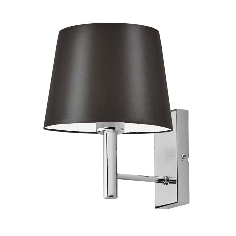 Axinia Steel Armed Sconce, Brown, Chrome