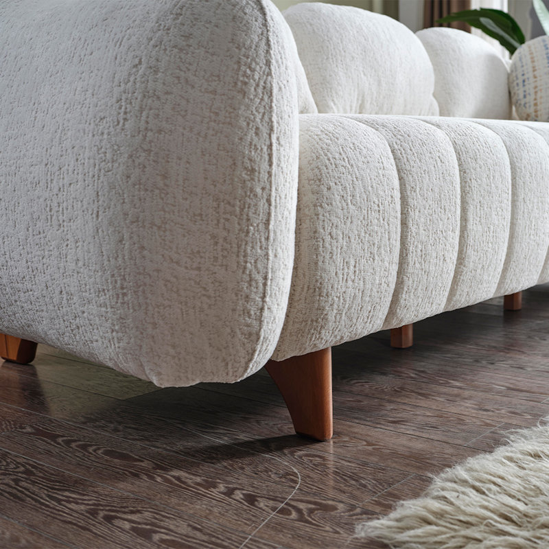 Gabri Chenille 3-Piece Sofa Set, Cream