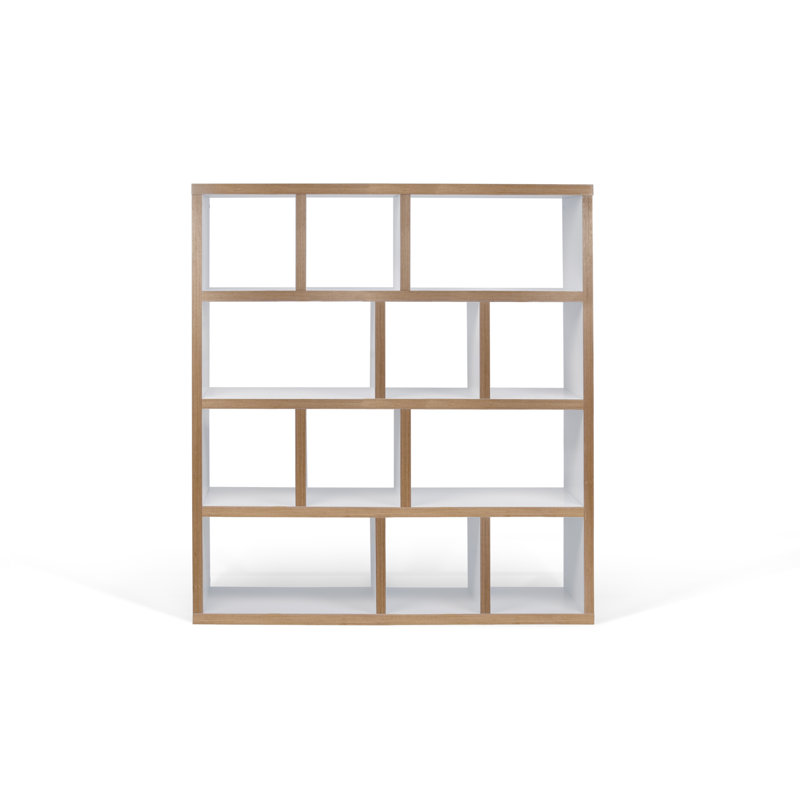 Sighfrith 159cm H x 150cm W Standard Bookcase, White/Plywood