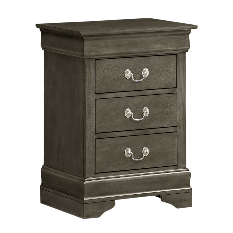 Charmante table de chevet traditionnelle grise, Gris