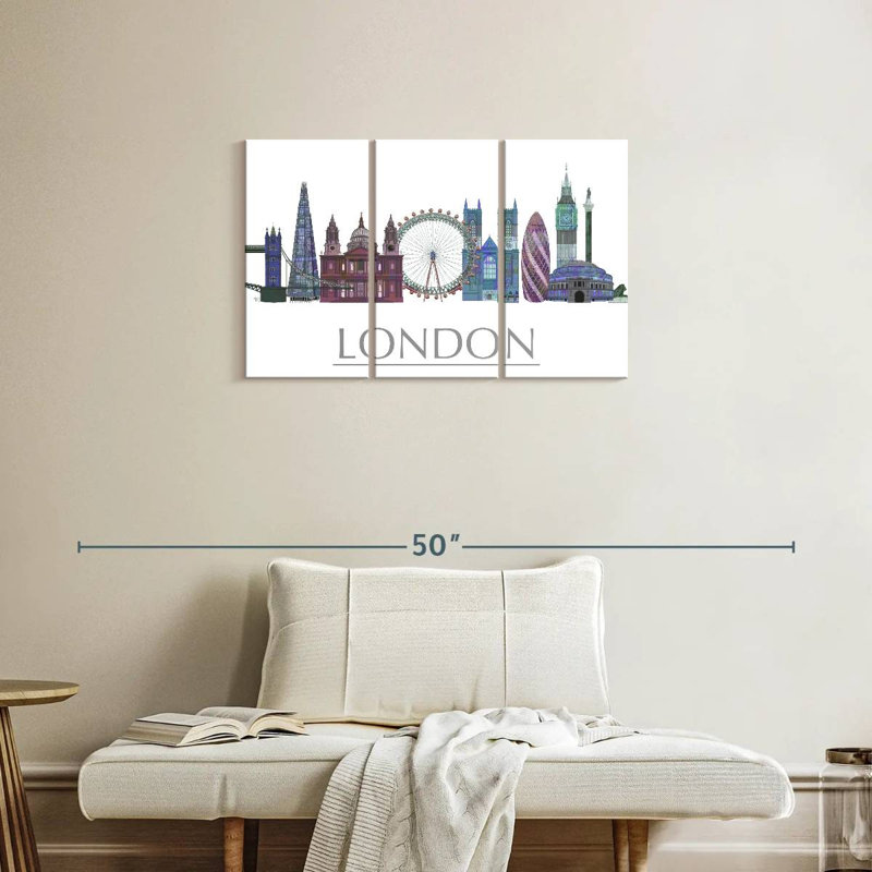 Rorry London Skyline Coloured Buildings, 20" H x 33" W