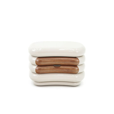 Table de chevet «Bread Cube» crème