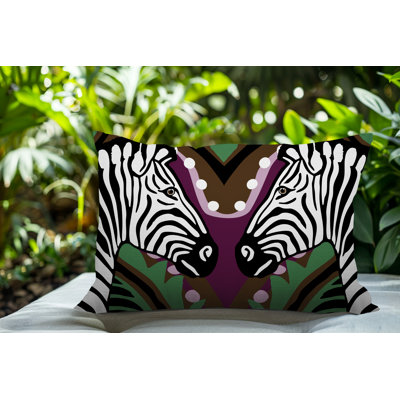 Oreiller rectangulaire réversible intérieur / extérieur Kondy Zebra