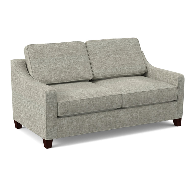 Clark 74" Square Arm Sofa with Reversible Cushions, Archetype Quartz, Empire Mahogany