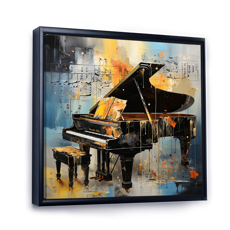 Music Expressive Verse Bold I - musique, art mural, H 16 po x l 16 po x P 1 po, Cadre flottant noir