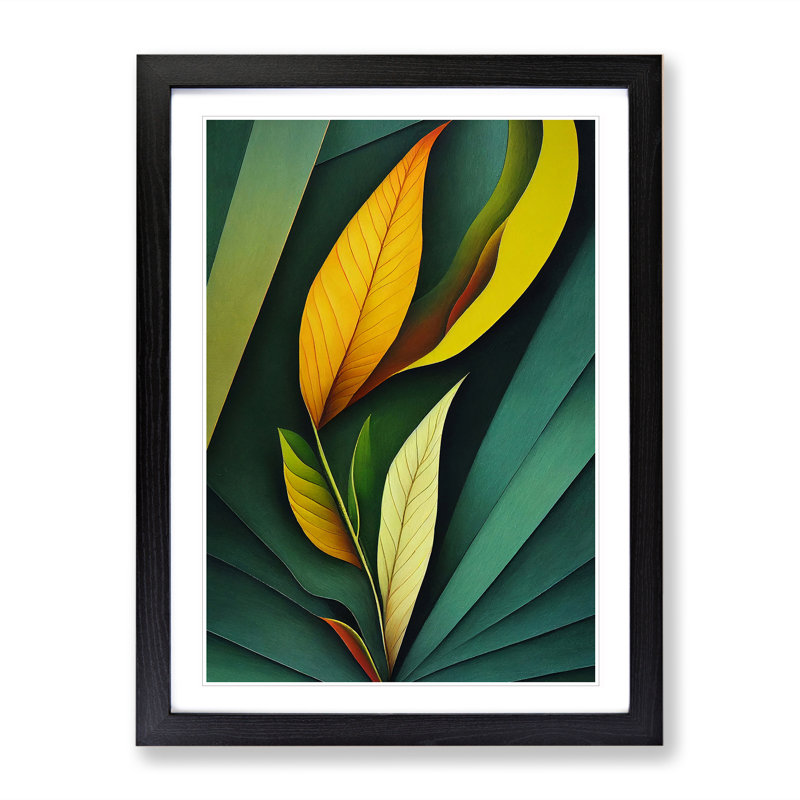 An Unusual Leaves - Single Picture Frame Print, 64cm H x 46cm W, Black