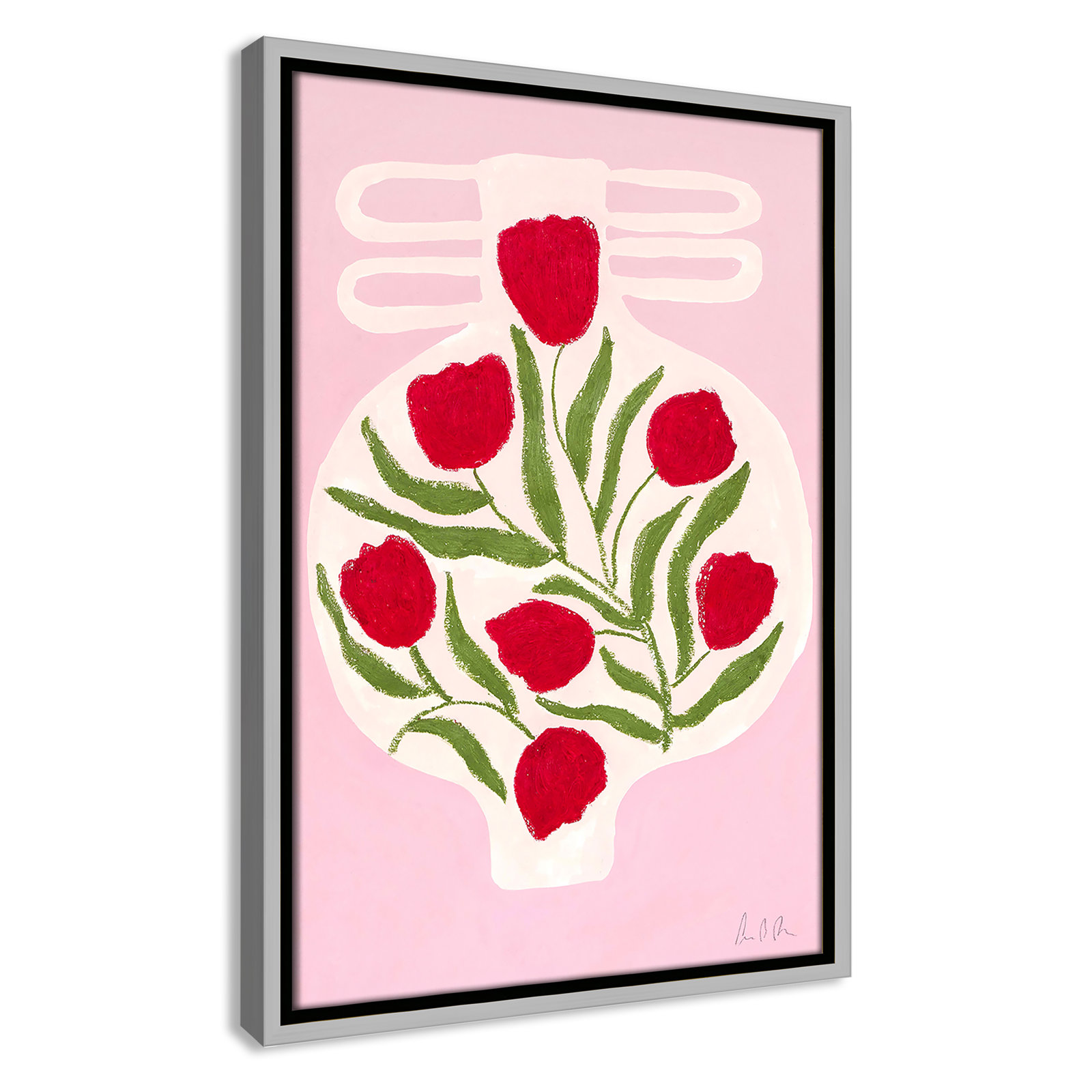 Vase No. 02 Print by Camilla Bergqvist, Silver, 19.5" H x 13.5" W