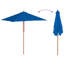 Parasol de patio avec mât en bois vidaXL bleu 59,1 x 78,7-132433449