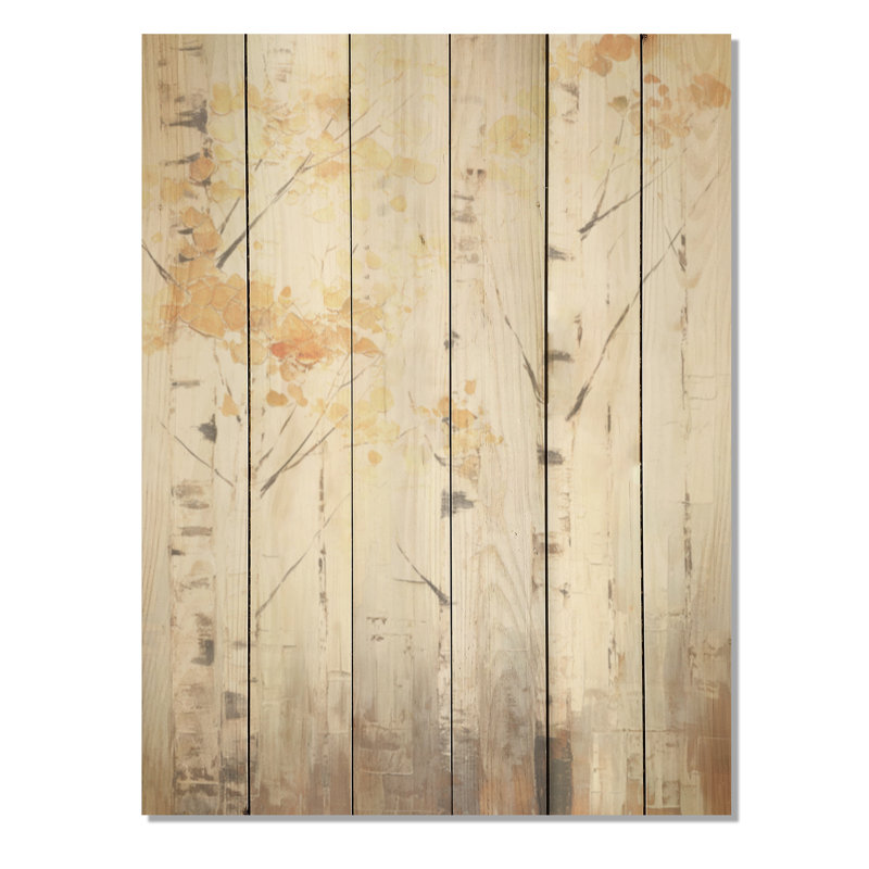 Minimalisme, bouleau - Art sur bois de pin naturel, H 20 po x l 10 po