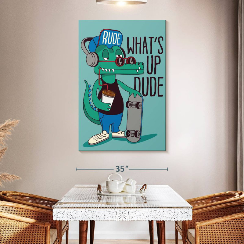 «What Up Dude», typographie amusante, H 51 po x l 34 po