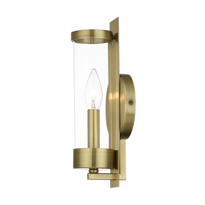 Bernd Steel Candle Wall Light, Antique Brass