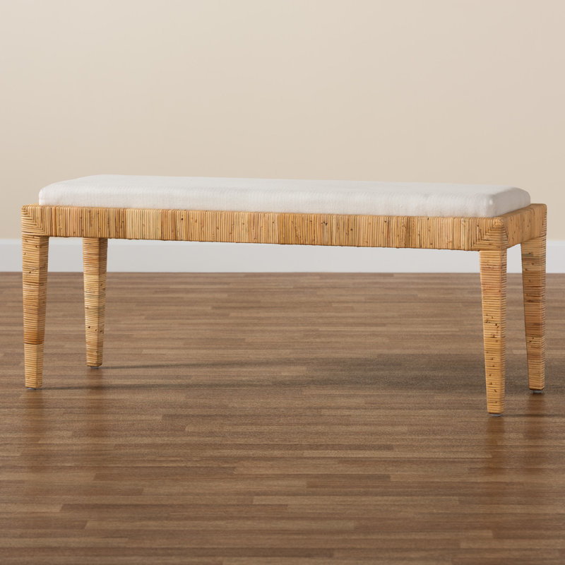 Colombano Rattan and Mahogany wood Bench