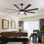 72" Ceiling Fan With Light, 6-Speed Remote Control, Reversible DC Motor, Modern 8 Blades With 6"/12"/19.5"  Downrods For Home Or Commercial Black/Walnut