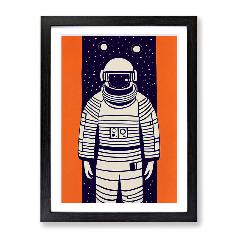 Astronaut Pop Art No.7 - Single Picture Frame Print, Black Framed, 34cm H x 25cm W x 2cm D