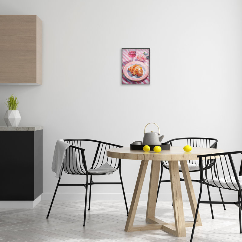 Giclée pastel Brunch Meal, design par Lil 'Rue, Giclée encadrée noir minuit, H 14 po x l 11 po