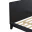 Structure de lit plateforme en noyer de style Mid-Century moderne avec tête de lit, bois massif, support de lattes de bois, aucun sommier requis, double, brun-2118897417-2118897415