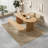 Oval Burlywood Solid Wood Dining Table-1513944051