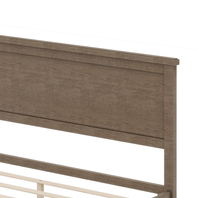 Lit plateforme en bois Burt, Double, Brun