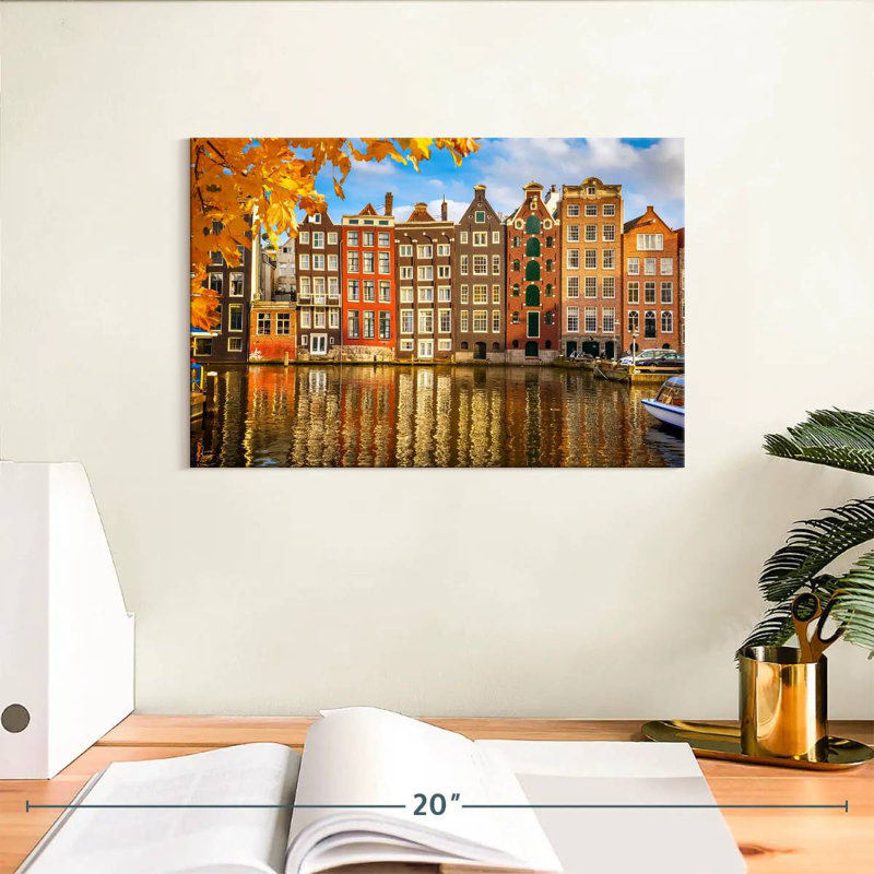 Bâtiments de Sireci au canal Amsterdam, H 8 po x l 12 po