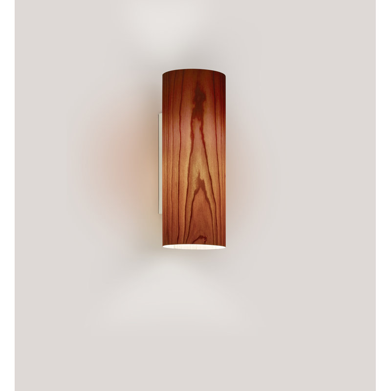 Romanica Slim Wall Sconce, Matte White, Natural Cherry