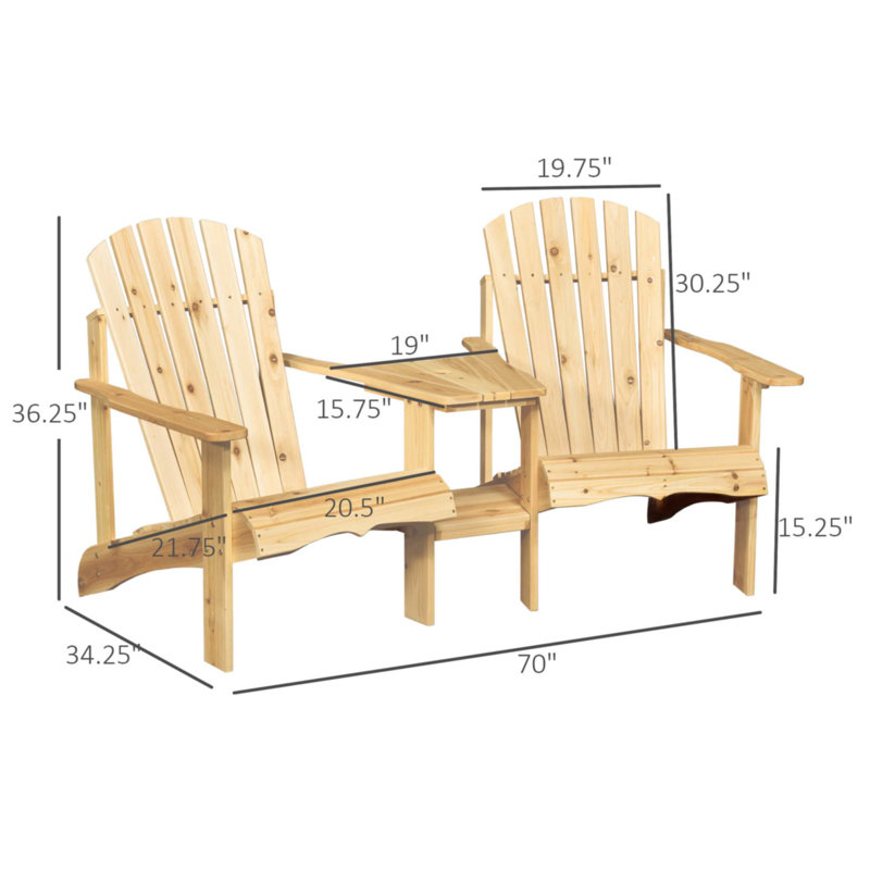 Wooden Adirondack Chair For Two