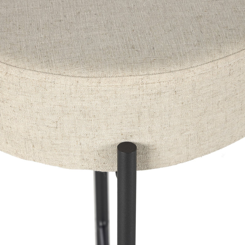 Nocona Upholstered Bar Stool with Metal Frame, Savile Flax - Beige, Bar Stool (30" Seat Height)