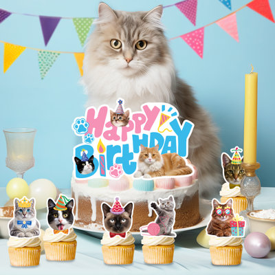 Dessus de gâteau pour chat, 24 pièces de décoration de gâteau pour chat