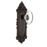 Victorian Plate with Oval Clear Crystal Door Knob