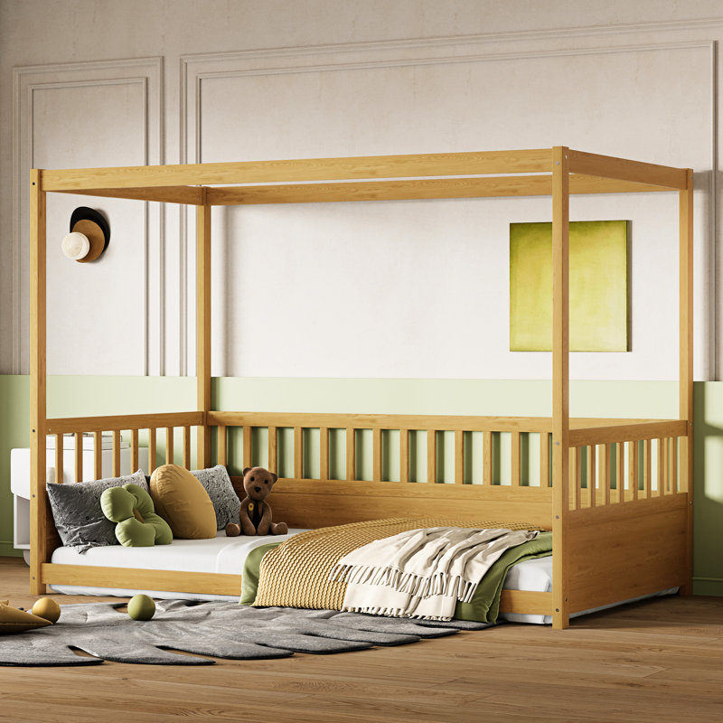 Structure de lit simple en bois naturel