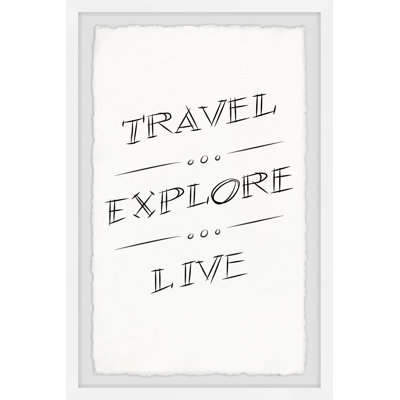Reproduction d’art textuel sur papier « Travel explore Live »