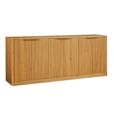 67-inch modern wavy sideboard, curved contour design storage cabinet, 6-door cabinet with storage function, suitable for kitchen / bedroom / living room