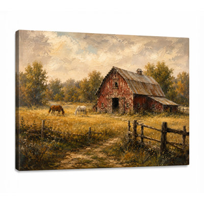 Winter Silence Barn Wrapped Canvas Wall Art, Snowy Farmhouse Landscape Decor