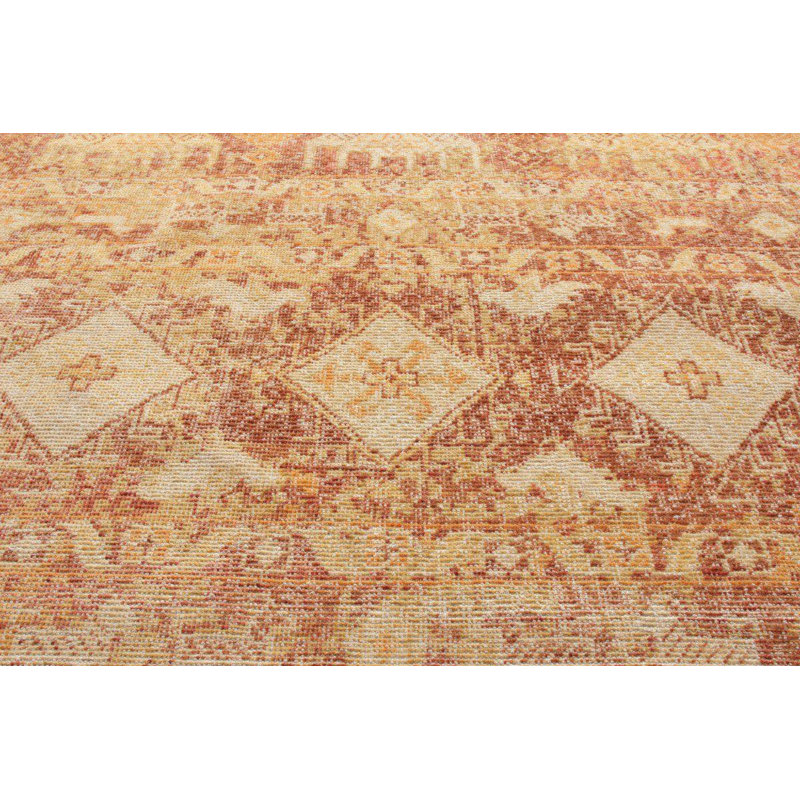 Distressed Homage Hand Knotted Wool Geometric Area Rug, Rectangle 8' x 10'