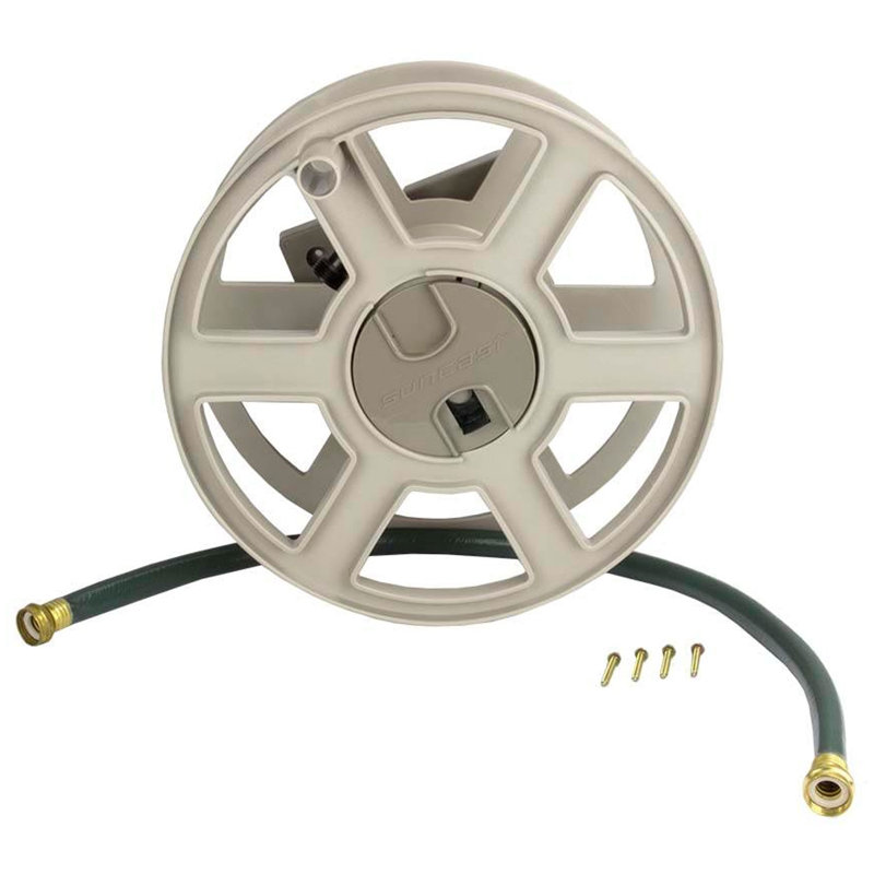 Suncast SWA100 100 Ft. Wall Mount Garden/Yard Hose Reel Side Winder (3 Pack)