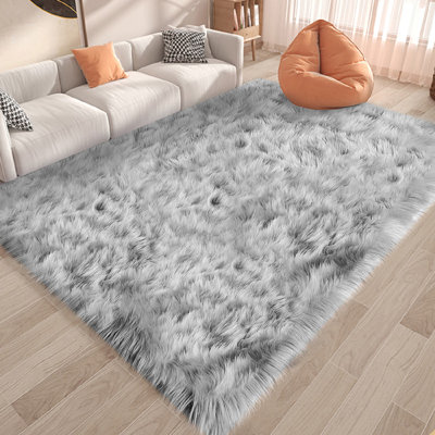 Tapis en fausse fourrure, tapis à poil long en fausse peau de mouton, tapis en peau de mouton style maison, tapis pour le salon de la chambre à coucher