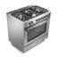 Cuisinière au gaz 36 pouces avec 5 brûleurs scellés Verona Prima Series, 5 Capacité du pied en pieds (acier inoxydable)