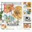 Pack of 1 Tricolour Flower Natural Modern Plant Shower Curtain with Hooks-991980248