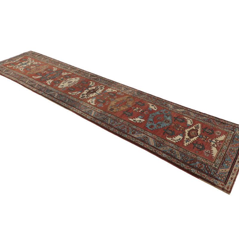 Antique One-of-a-Kind 3'5X14'10 Hand Knotted Area Rug