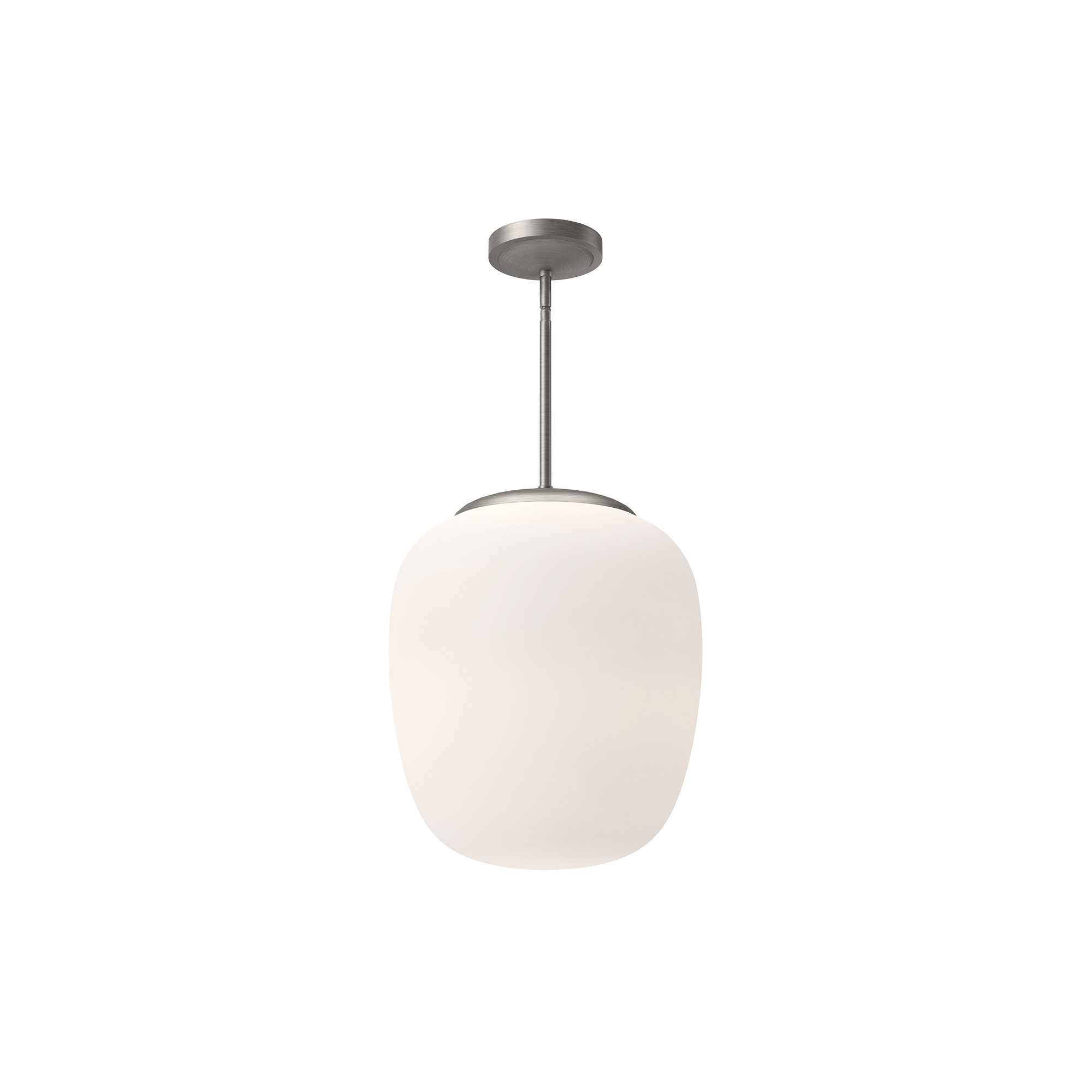 Holden Single Light Glass Steel Pendant, Brushed Nickel