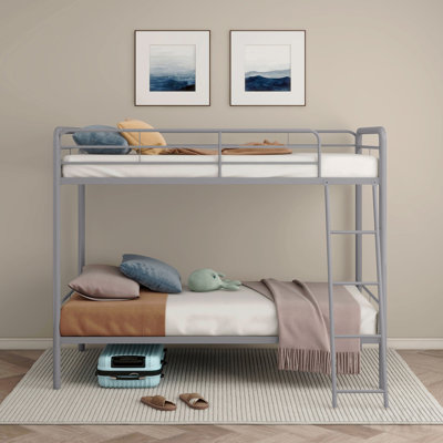 Glossy Silver Twin Over Twin Bunk Bed