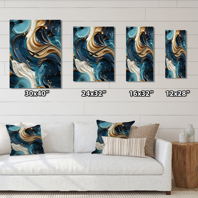 Veins Marble Pattern - Glam Wall Clock, Small