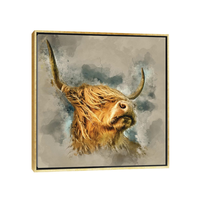 « Magnificence II » par Mark Gemmell-impression d’art graphique, H 18 po x l 18 po x 1,5 po, Toile encadrée d'or