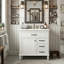 30" Freestanding Bathroom Vanity With Ceramic Sink, Solid Wood Frame Cabinet With 1 Flip Drawer, 2 Drawers And Door Storage Rack-1850568598