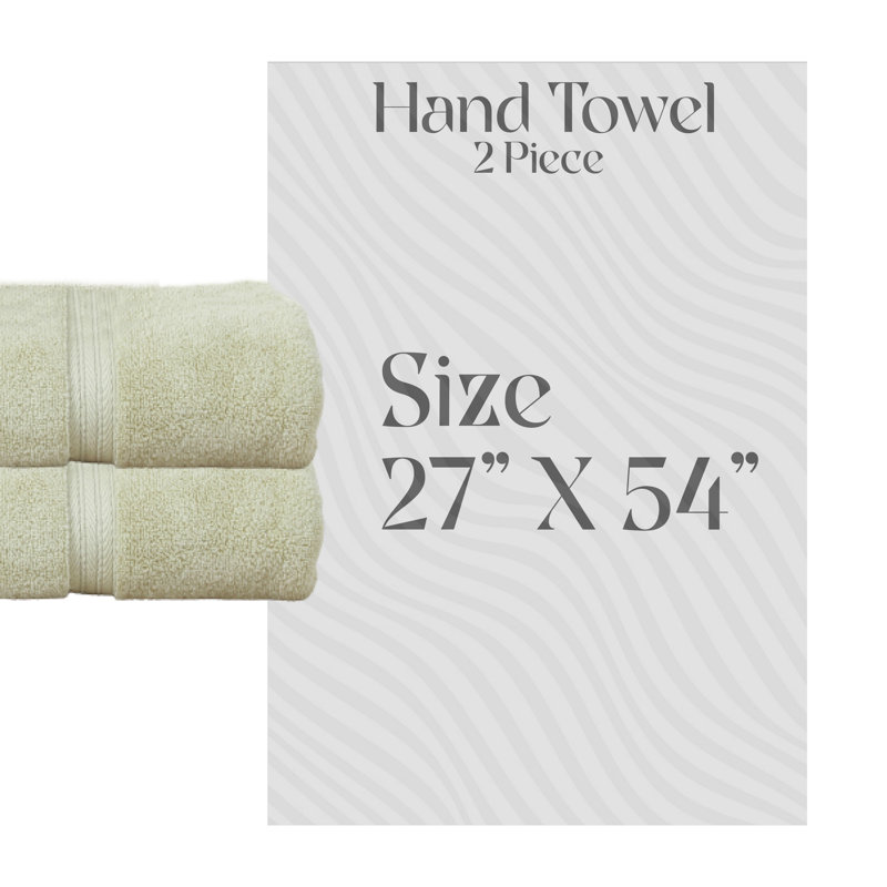 Elegance Essentials 550GSM 100% Cotton Zero Twist Super Absorbent Bath Towel (Set of 2) - 27"x54", Green