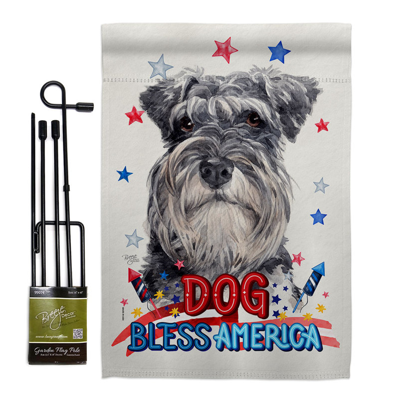 Drapeau de jardin Patnotic Miniature Schnauzer, H 18,5 po x l 13 po