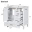 Ensemble de meuble-lavabo moderne avec ensemble lavabo 30 po, meuble-lavabo moderne avec porte à fermeture douce et 3 tiroirs, structure en bois massif (blanc)-123984047